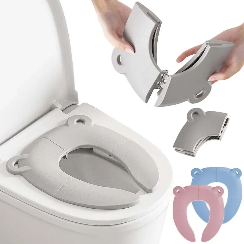 Toddler Potty Training Seat - Детское складное дорожное сиденье-горшок с мультяшным