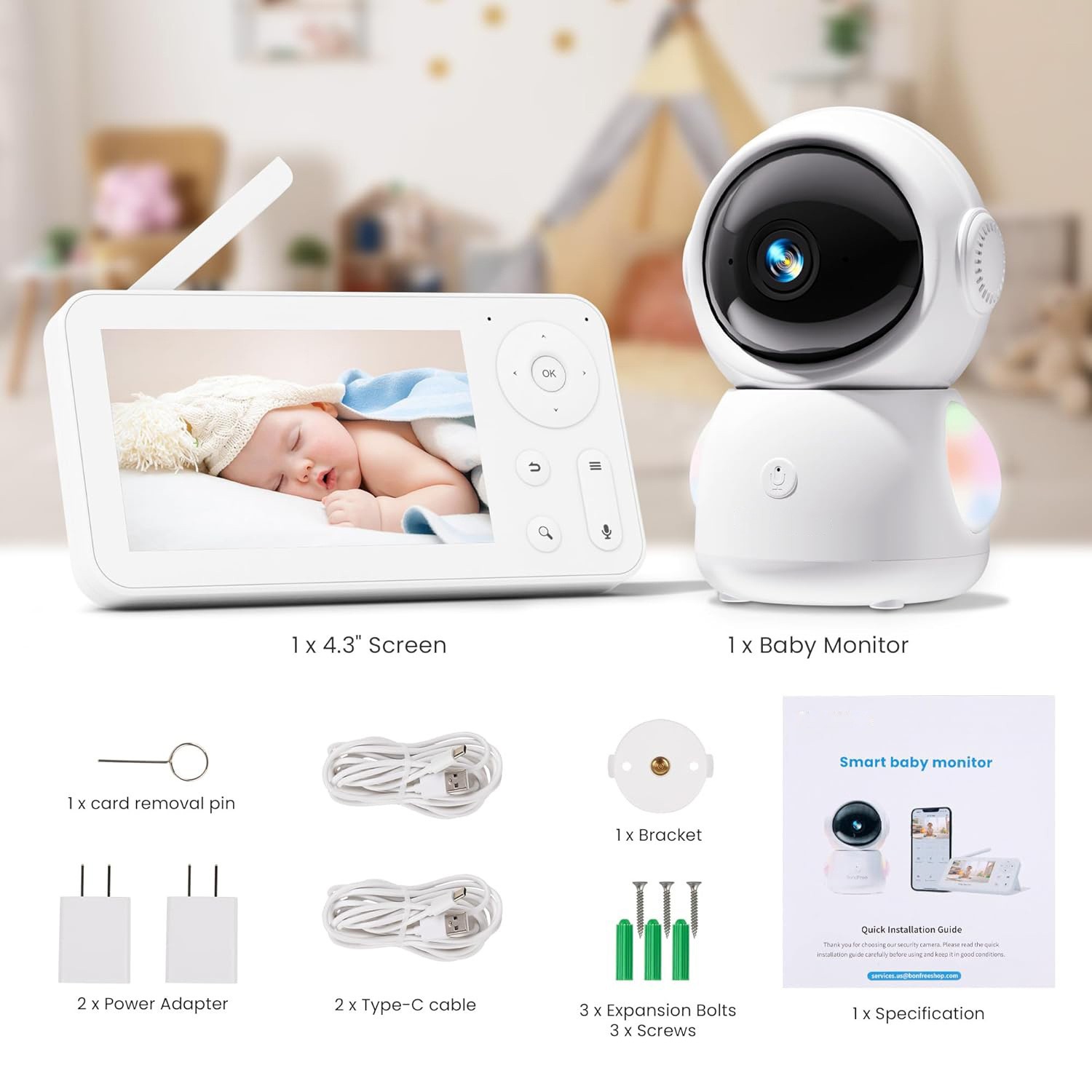 4,3-дюймовый экран, 2 МП, 1080 – обзор и цена Wireless Baby Monitor